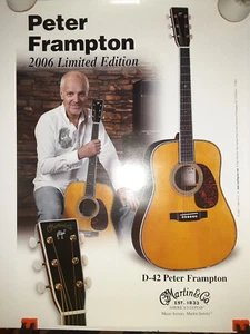 ¡MUY RARO INCREÍBLE! Póster de guitarra Martin Peter Frampton D-42 2006 listo para enmarcar - Imagen 1 de 9
