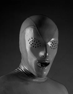 Máscara de goma látex 464b capucha ojos moscados funda boca personalizada ropa de club 0,4 mm - Imagen 1 de 6