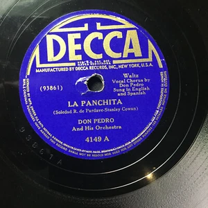 78 RPM  Don Pedro BILONGO La PANCHITA  1938'  Decca  Jukebox  Record  - Bild 1 von 5