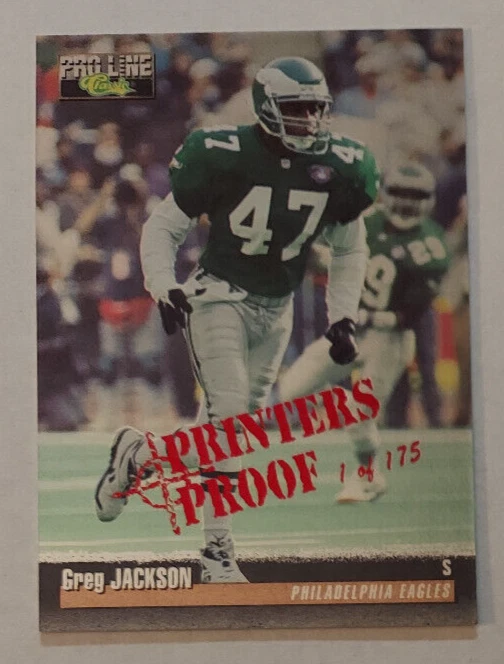 Greg Jackson (Eagles) 1995 Pro Line PRINTER'S PROOF SILVER (only 175 made) - Image 1 of 1