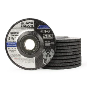 100er-Pack - 4-1/2"" x 1/4"" x 7/8"" Black Falk Schleifscheibe (T27 gedrückte Mitte) - Bild 1 von 6