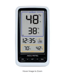 AcuRite Indoor Outdoor Wireless Thermometer + Humidity + Clock + Remote Unit - Picture 1 of 6