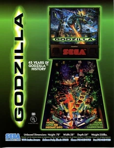Godzilla Sega Pinball Flyer Como Nuevo/Folleto/Anuncio - Imagen 1 de 2