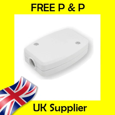 ACTIVATE SENSE AND SECURE White 13A Inline Junction Connector Box 3 Terminal Cable Mains Electrical Joiner