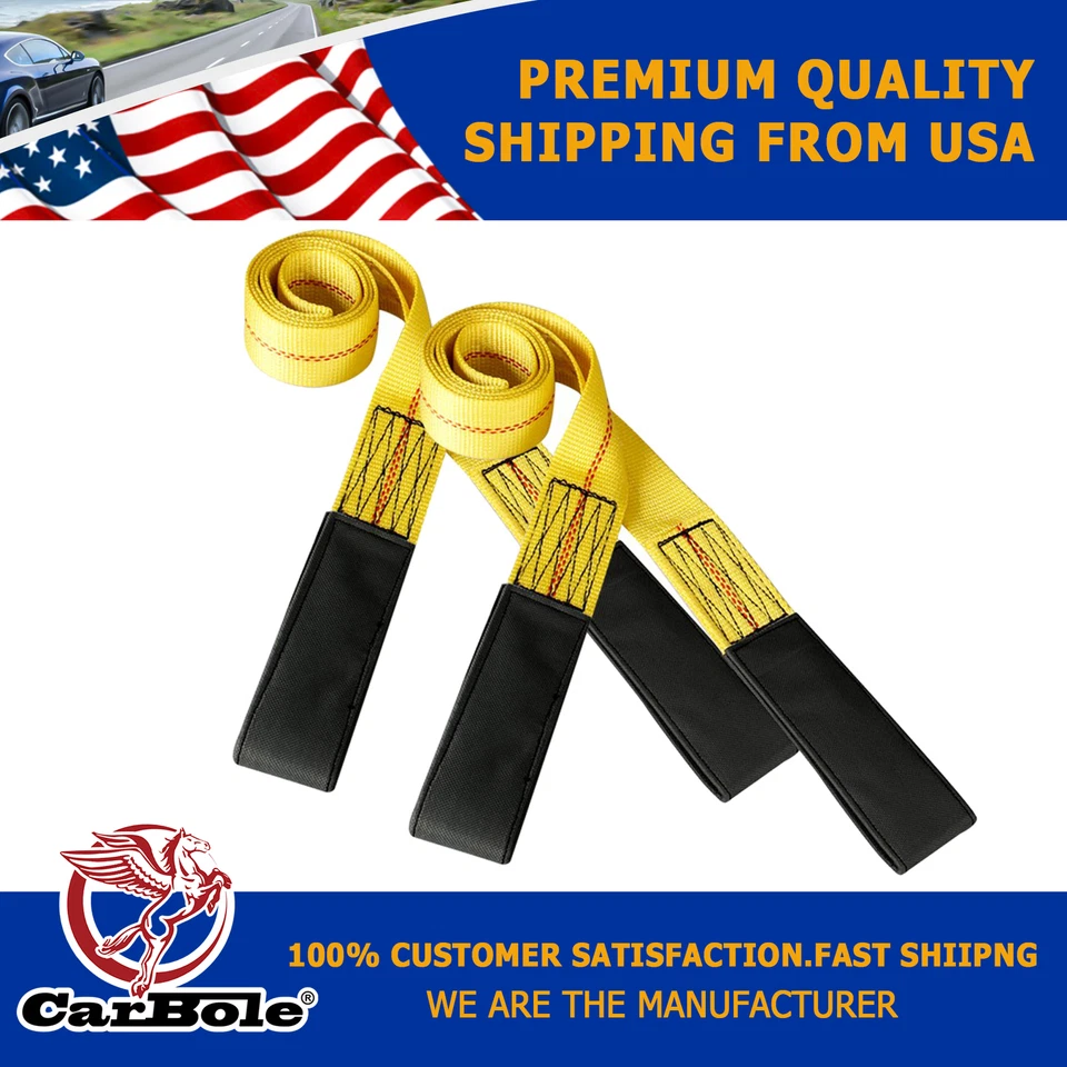 2pcs 6' x 2" Heavy Duty Nylon Lifting Sling Tow Strap Web Vertical Choker Basket - Image 1 of 4