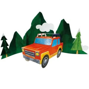 Outdoor Adventure 3-D Jeep Centerpiece with Backdrop Paper Camping Decoration - Picture 1 of 1