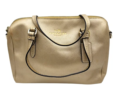 Coach Peyton Bennett Mini Satchel/ Purse Metallic Gold Leather F50430 - Image 1 of 4