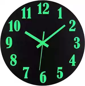 New Wall Clock Large Luminous Quartz Night Light Glow In The Dark Silent Home - Picture 1 of 7