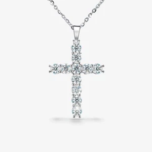 925 Silber Kreuz Anhänger mit Moissanit - Bild 1 von 1