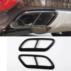 For Volvo S60 V60 2020-22 Steel Gloss Black Rear Exhaust Muffler Tail Pipe Cover - Bild 1 von 9