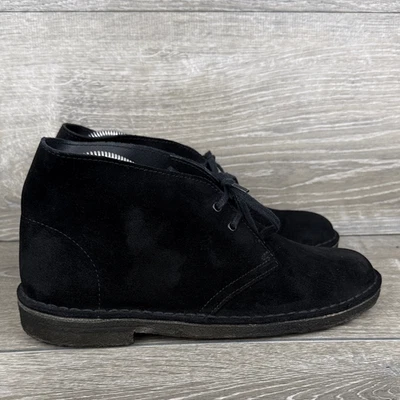 Clark’s Original Desert Boot Women’s Sz 9M Black Suede 2-Eye Lace Up Chukka Boot - Image 1 of 4