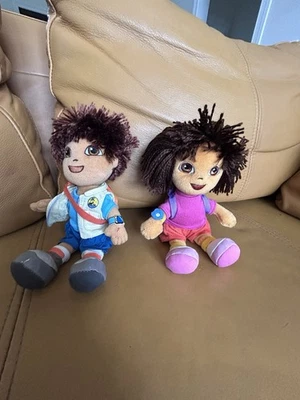 Ty DORA the EXPLORER & DIEGO Beanie Buddies Set - Image 1 of 4