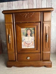 Schöne große Schmuckschatulle im Kleiderschrank Stil mit Deckel und Bilderrahmen - Bild 1 von 17