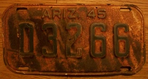 SINGLE ARIZONA LICENSE PLATE - 1945 - D3266 - Picture 1 of 1