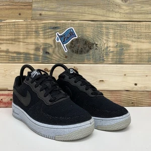 Nike Air Force 1 Crater Flyknit Chambray Casual Shoes Kid’s Size 5Y Blue Black - Picture 1 of 12