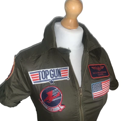 Top Gun Maverick Ganso Disfraz Volantes Mini Piloto Conjunto Vestido Elegante Pequeño Foto 1 de 4