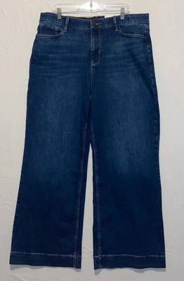 NWT Liz Claiborne Womens Dark Wash High Rise Wide Leg Stretch Jeans Sz 18 - Image 1 of 4
