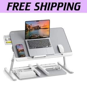 Portable Laptop Bed Table with Non-Slip PVC Surface - Adjustable Heights - Picture 1 of 8