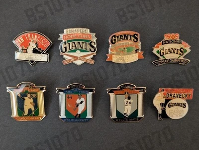 San Francisco Giants Chevron Pins VINTAGE - Lot of 7 Mays/McCovey/Candlestick - Image 1 of 4