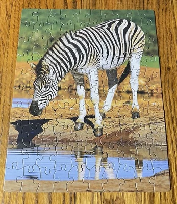 Cra-Z-Art Puzzle Bug 100 Fully Interlocking Pieces Age 6+ Zebra at a Water Hole - Image 1 of 4