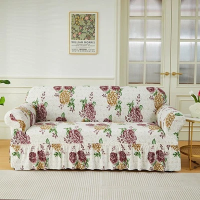 1 2 3 4 Seater Sofa Slipcover High Stretch Couch Cover W/ Skirt Sofa Protector - Image 1 of 4