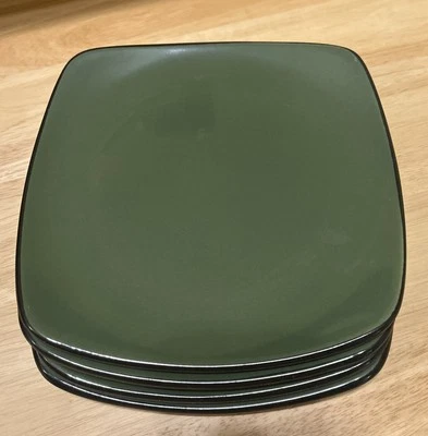 Corelle Hearthstone Set Of 4 Square Bay Leaf Green Luncheon/Salad Plates 8 1/2" - Image 1 of 2