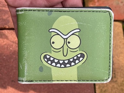 Rick and Morty Pickle Rick Grinning Greens Bi-fold  Wallet Buckle Down USED nice - Image 1 of 4