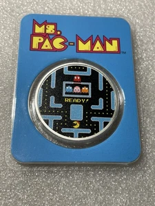 Ms. Pac-Man™ Dual Mazes 1 Feinunze 0,999 Feinsilber colorierte Silbermedaille in TEP - Bild 1 von 4