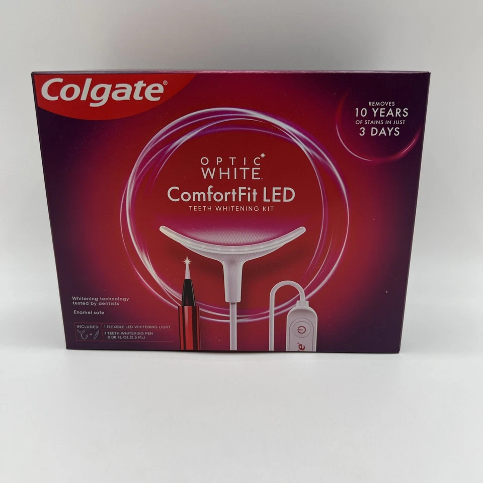 Kit de blanqueamiento dental LED Colgate Optic blanco ComfortFit con luz LED caduca 12/25 Foto 1 de 2