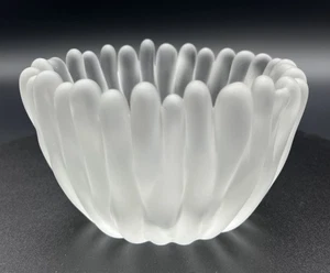 Vintage Tapio Wirkkala Frosted Fingers bowl 5.5x 3.25” Tall - Two Small Chips - Picture 1 of 11