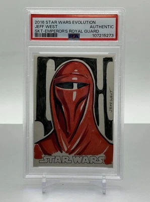 2016 Topps Star Wars Evolutions Emperors Royal Guard Sketch Jeff West PSA Auth - Image 1 of 2