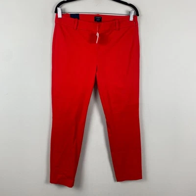 Pantalón J.Crew Winnie en algodón elástico para mujer talla 8 rojo ajustado al tobillo Foto 1 de 4