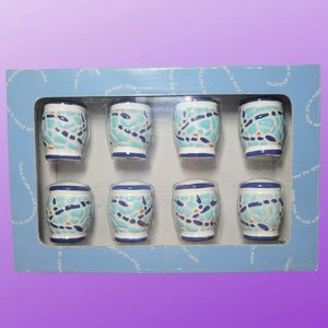 Nuevo de Lote Antiguo 2003 Colección Pfaltzgraff Monaco 8 Mini Sal Azul y Pimienta 4 Juegos - Imagen 1 de 6