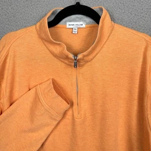 Peter Millar Sweater Mens XXL Orange 1/4 Zip Pullover Golf Preppy Stretch Sport - Picture 1 of 11