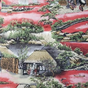 Kona Bay villaggio asiatico cotone tessuto da cucire vintage 29 x 44 in - Foto 1 di 4