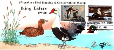 Scott RW58 $15.00 1991 Duck Stamp Pugh Hand Painted FDC 17 Of 22 - Image 1 of 2