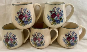 Juego de 5 tazas de cerámica de gres con esplendor floral para fiesta jardín en casa - Imagen 1 de 11