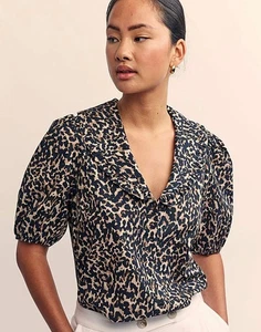 Nobody’s Child Emmie Blouse Top Shirt Leopard Print Women’s Size 8 BNWT RRP £49 - Picture 1 of 18