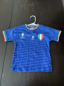 2024 Italia Italy UEFA Home Futbol Shirt Age 4-5 Years Blue officially licensed - Picture 1 of 9