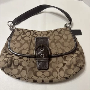 COACH SOHO ONE SHOULDER SIGNATURE CANVAS LEDER BRAUN TASCHE EUC Y2K - Bild 1 von 24