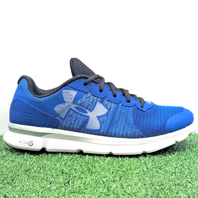 Under Armour UA Micro G Speed Swift Shoes Men's 8.5 Medium Blue White Sneakers - Image 1 of 4