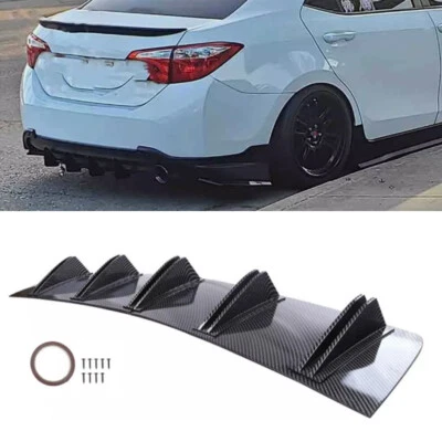 For Toyota Corolla Rear Bumper Diffuser Spoiler 10 Shark Fins wing carbon fiber - Image 1 of 4