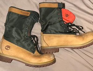 Timberland Premium Gaiter Boots Mens Size 12 Tan & Army Green SS 11.5 NH A1QY8 - Picture 1 of 8