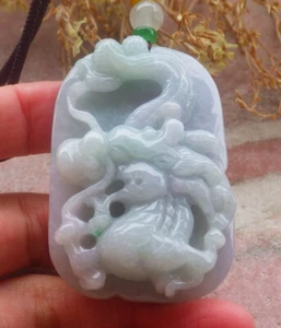 Video Certified Green Natural A Jade jadeite Pendant Dragon Bead 生意兴隆 697172 AS - Picture 1 of 10