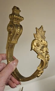 Old Vintage Gold Heavy Ornate Antique Curtain Single Tie Back Brass - Picture 1 of 4