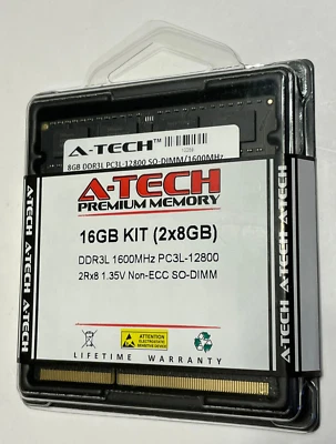 A-Tech 16GB K (2x8GB) DDR3L-1600MHz PC3L-12800 2Rx8 1.35V Non-ECC SO-DIMM - Image 1 of 4