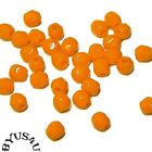 Czech Preciosa Glass Beads Round Faceted 3Mm Medium Orange Opaque 100Pc Strand