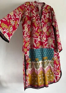 KHAADI PRET FLORAL PRINT COTTON KAFTAN DRESS BOLLYWOOD PAKISTAN SIZE: 14 - Picture 1 of 16