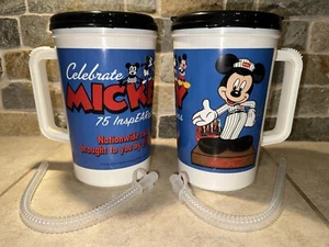 coca cola mickey mouse 75th anniversary 34 Oz Travel Mug Lot of 2. NOS.  - Picture 1 of 6