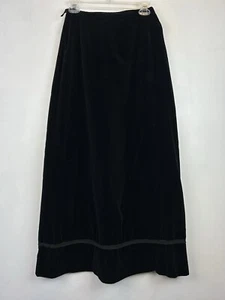 Vtg Velvet Maxi Skirt XS Black Wimsygoth Y2K Fairy Grunge Goth Dark Feminine - Picture 1 of 5